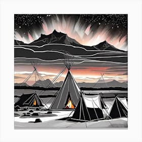 Teepee Camp 2 Canvas Print