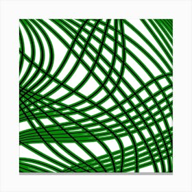 Abstract Green Wavy Lines 1 Canvas Print