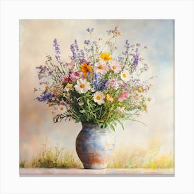 Wildflowers In A Vase Canvas Print