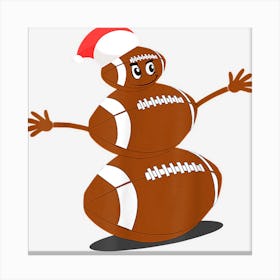 Football Christmas Sports Snowman Holiday Canvas Print