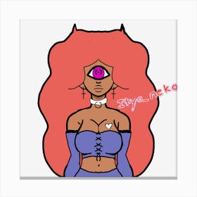 Alien afro girl v2 Canvas Print