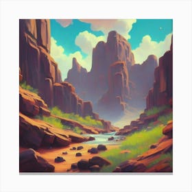 Landscape of valley rocks 5 Canvas Print