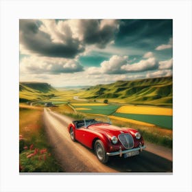 Classic Car In The Countryside Canvas Print