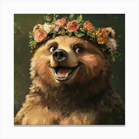 Bear With Flower Crown 9 Stampe su tela