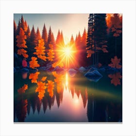 Sunset In The Forest 16 Canvas Print