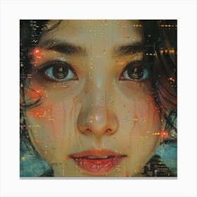 Girl In A City Canvas Print