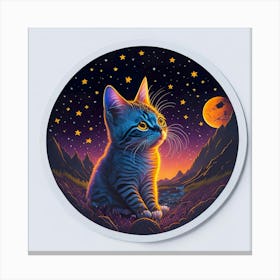 Cat Colored Sky (57) Canvas Print