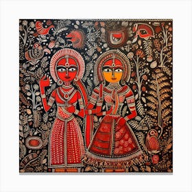 Indian Painting, Traditional Painting, Acrylic On Canvas Canvas Print
