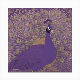 Purple Peacock Canvas Print