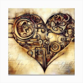 Steampunk Heart 1 Canvas Print