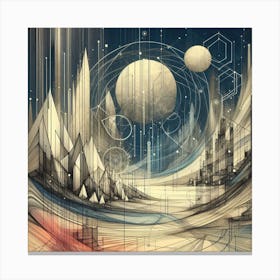 'Solar System' Abstract Painting Canvas Print