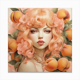 Peach Art Art Print 1 Canvas Print