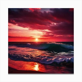 Sunset At The Beach 276 Canvas Print