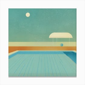 Pool At Night Canvas Print