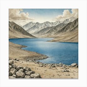 Lake In The Mountains Canvas Print