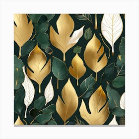 Golden and green leaves 1 Canvas Print