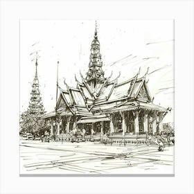 Phnom Penh Royal Palace Canvas Print