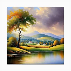 Landscape By The Lake 1 Canvas Print