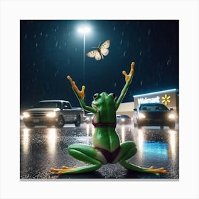 Frog Squat at Walmart Canvas Print