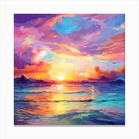 Sunset Over The Ocean 7 Canvas Print