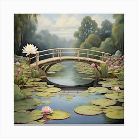 Water Lily Bridge 1 Art Print 0 Canvas Print