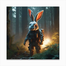 Rabbit In The Woods 58 Canvas Print