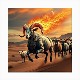 Rams In The Desert 2 Canvas Print