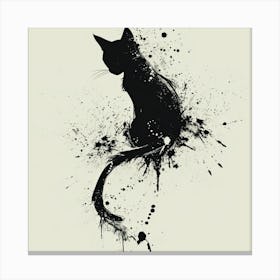 Cat Splatter Painting 2 Canvas Print