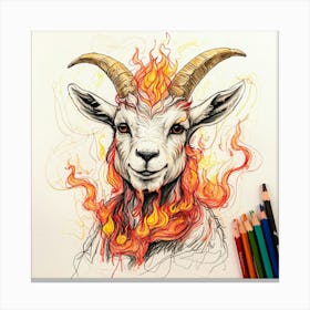 Goat In Flames 22 Canvas Print