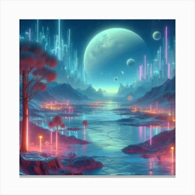 Futuristic Landscape Canvas Print