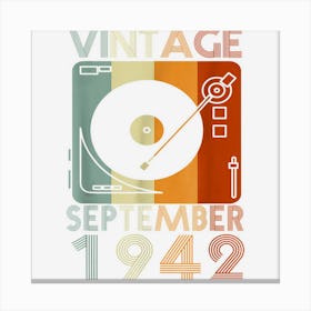 September 1942 80th Bday Gift Vintage Retro 80 Years Old Canvas Print