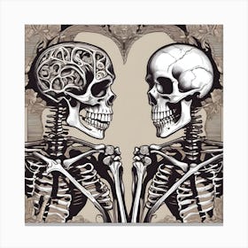 Skeletons In Love Canvas Print