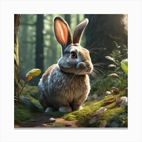 Rabbit In The Forest 101 Canvas Print