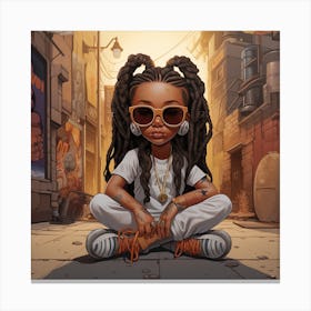 Black Girl With Dreadlocks Canvas Print