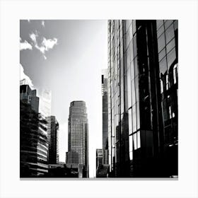 Concrete Glass Buildings Architecture Modern Urban Cityscape Monochrome Contemporary Skyscr Canvas Print