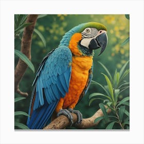 Female Machaw Color Pencil 1 Canvas Print