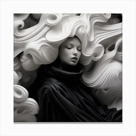 Woman With Wavy Hair Canvas Print