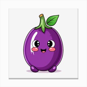 Cute Purple Eggplant Canvas Print