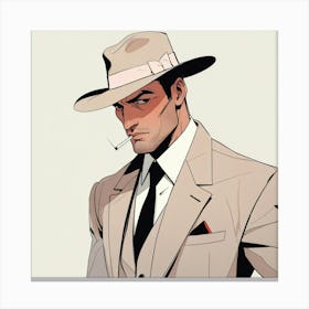 Man with a hat Canvas Print