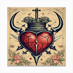 Heart Tattoo Canvas Print