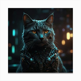 Futuristic Cat Canvas Print