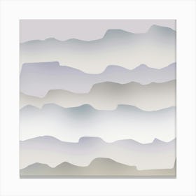 Layers - digital art abstract nature mountains beige gray neutral palette square Canvas Print