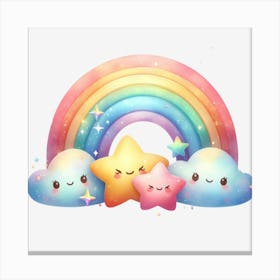 Kawaii Rainbow 1 Canvas Print