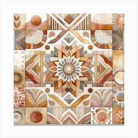 Brown Dessert Geometric Pattern Canvas Print