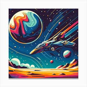 Spaceship In Space 8 Canvas Print