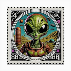 Sci Fi Alien Fantasy Stamp Art Series 1 Canvas Print