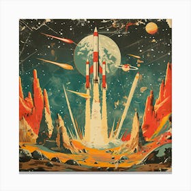 Space Rocket Launch Canvas Print