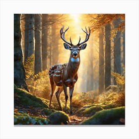 Deer In The Forest 126 Canvas Print