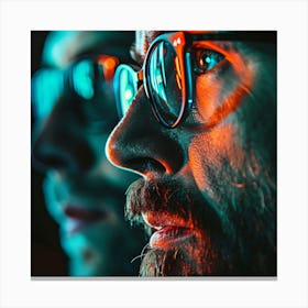 Two Men In Glasses Canvas Print