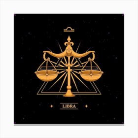 Libra,Libra Harmony: Hand-Drawn Logo with Balance Canvas Print